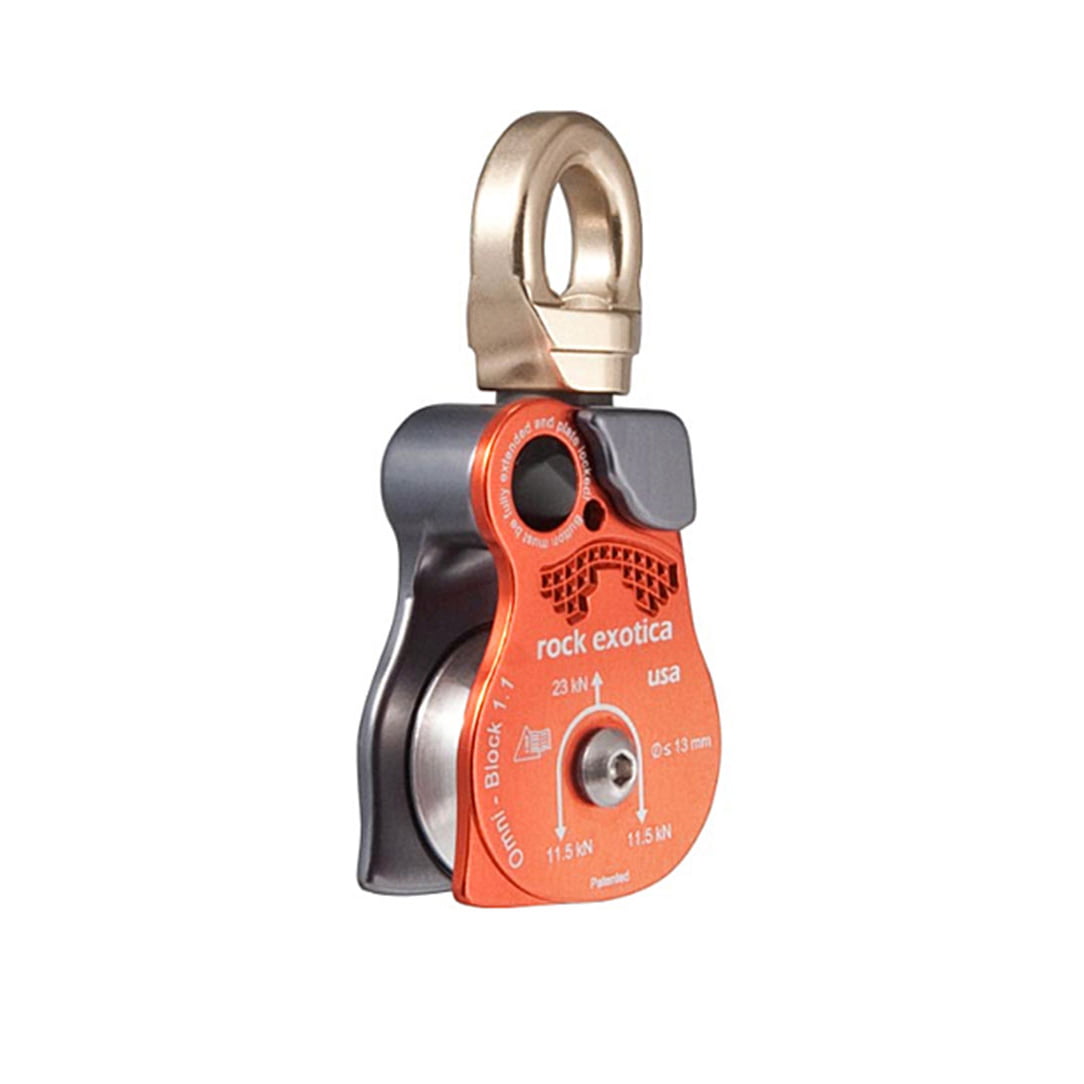 ROCK EXOTICA  Omni-Block 1.1 Pulley single sheave block for 1/2 inch Rope 23Kn 